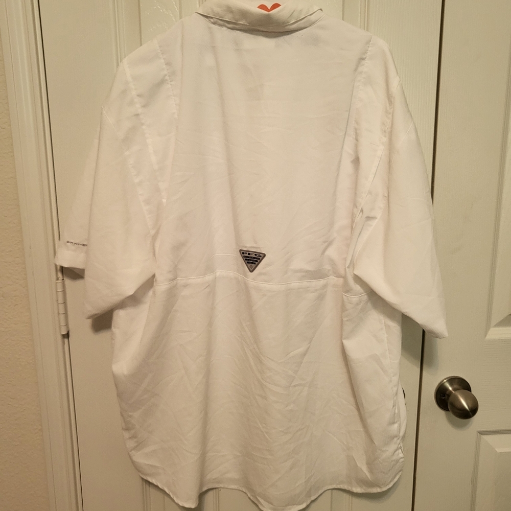 Columbia PFG men's white button-down shirt Texas ATM  Large - Picture 7 of 7